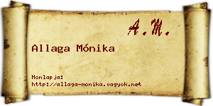 Allaga Mónika névjegykártya